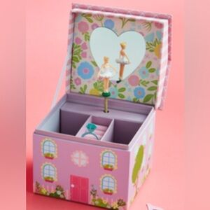 Mud Pie Pink House Jewelry Music Box with Ballerina New